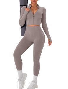 Conjunto Deportivo de Dos Piezas Transpirable para Mujer, Sudadera con Cierre y Cuello Redondo de Manga Larga, Ropa Deportiva, 100% Poliéster - Product Image 5