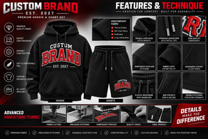 Custom Letter Embroidered <b>Men</b> Hoodie and <b>Shorts</b> Set <b>Black</b> Pullover Sweatshirt Jogger Outfit Casual Wear <b>Men</b> Hoodie & <b>Short</b> Set - Product Image 6