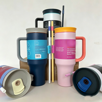 Nouvelle bouteille isotherme personnalisée en acier inoxydable 304 de 40 oz, gourde portable grande capacité avec poignée pour camping et activités de plein air