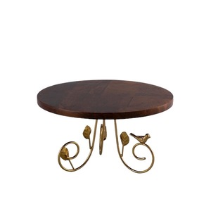 High Quality Brass 2 <b>Tier</b> Round <b>Cake</b> Stand Metal Gold <b>Cake</b> Stand Handmade Metal Fruit Platter Stands <b>Cake</b> Tools From India - Product Image 6