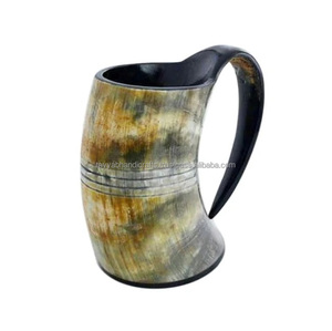 Mug en corne artisanal écologique d'Inde, poli, style marin animalier personnalisé - Product Image 1