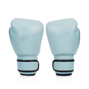 ARTES MARCIALES: Guantes de Boxeo de Cuero Azul Claro, Modelo 2026, Cierre de Velcro, Ajustables, Unisex, para Adultos - Product Image 2