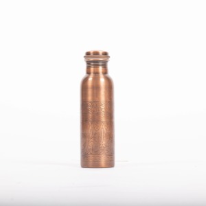 Textured <b>Copper</b> <b>Water</b> <b>Bottle</b> Pattern Finish Ayurvedic Drinking <b>Bottle</b> for Home Office Yoga and Gifting Use - Product Image 6