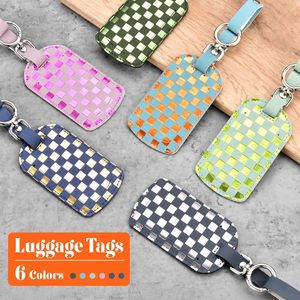 3 étiquettes de bagage en cuir approuvées, motif géométrique, pour valise, femme, voyage, longs trajets, logo personnalisé, promotion - Product Image 5