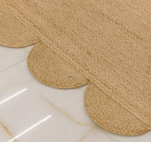 พรมปูพื้นทำมือจากปอกระเจาแบบเป็นมิตรกับสิ่งแวดล้อม ขอบหยักสไตล์ฟาร์มเฮาส์ สำหรับทางเดิน - Product Image 2