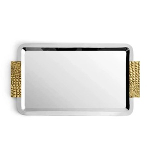 Wholesale Customizable Logo Stainless Steel Serving <b>Tray</b> With Amazing Design Handles for Hotel and Restaurant - Product Image 2