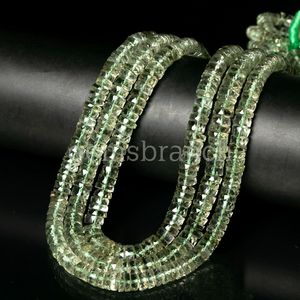 Perles d'améthyste verte naturelle facettées en forme de pneu Heishi 5-6mm, perles de pierres précieuses d'améthyste en vrac pour la fabrication de bijoux, prix de gros - Product Image 1