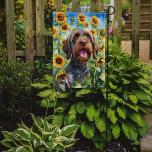 Multicolor Wirehaired Pointing Griffon Sunflowers <b>Garden</b> Flag Decorative Yard Lawn <b>Sign</b> <b>for</b> Patio Artwork Yard Flower Beds - Product Image 2