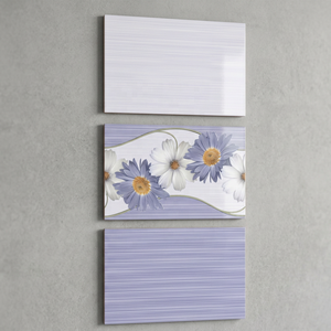 Spanish Style Pink Flower 3D Marble Look Hotel Interior Glossy Glazed Ceramic <b>Wall</b> Tiles 200x300mm Vistaar - Product Image 2