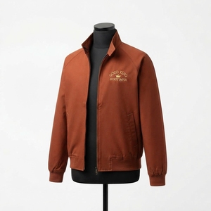 Veste décontractée pour homme, style sportif, col montant, capuche, logo frontal, tissu premium, fermeture éclair, mode urbaine, légère - Product Image 3