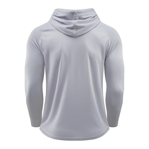 เสื้อสเวตเชิ้ตแขนยาวมีฮู้ดสีทึบสำหรับผู้ชายทรงเข้ารูปแห้งเร็วผ้าถักโพลีเอสเตอร์สวมใส่สบายสไตล์ฤดูใบไม้ผลิ - Product Image 2