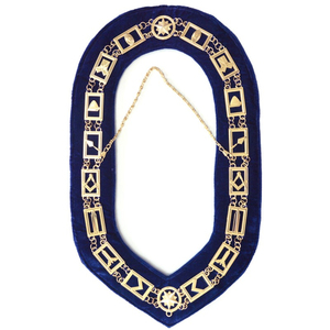 Collar de Cadena G Masónico de Alta Calidad para Past Master, con Decoración de Lentejuelas Azules, Característica Magnética, Insignia Cosible y Técnicas de Plateado - Product Image 2