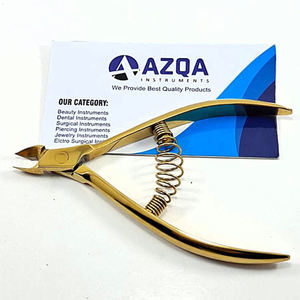 Pince à cuticules de haute qualité plaquée or, en acier inoxydable, outil de soin des ongles pour manucure et pédicure avec lames incurvées - Product Image 5