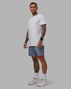 Shorts Bermuda Homme Couleur Unie Taille Mi-Haute Élastique Respirant Décontracté en Polyester Tissé avec Poches - Product Image 5