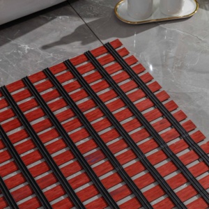Minimalist Rectangle Bamboo Bath Mat Striped Anti Slip With <b>Rubber</b> Backing For Bathtub - Product Image 3