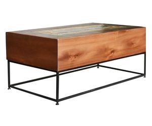 Vase de sol carré moderne en bois avec support en métal noir pour l'affichage floral, design minimaliste, Linea Exports Inc LE-MW0004 - Product Image 2