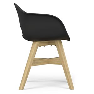 Set di 2 sedie da pranzo per esterni Kona, sedie in plastica nera - Product Image 2
