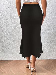 New Fashion Womens High Waist Ruffled Floral A Line Beach Skirt Casual <b>Mini</b> Length Breathable Summer Skirts For Adults - Product Image 3