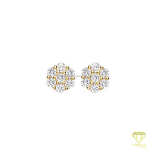 Pendientes de Plata de Ley 925 con Moissanita Brillante y Diseño Floral, Joyería Elegante para Mujer - Product Image 2