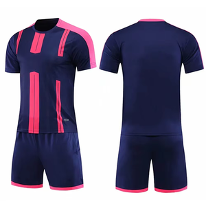 Maillot de sport d'été personnalisé pour hommes, respirant, en polyester, col en V, uniforme de football complet, kits de football d'été OEM pour logo personnalisé - Product Image 2
