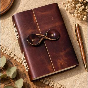 CRAFT HACKLE Journal en cuir brun vintage fait main, couverture rigide, reliure cousue, carnet en provenance du Rajasthan avec 200-400 pages - Product Image 4