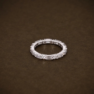 Anillos de Eternidad de Plata 925 y Oro 14K con Moissanita, Venta al por Mayor, D VVS, Joyería Personalizada Cultivada en Laboratorio, Fabricante de India, OEM - Product Image 2