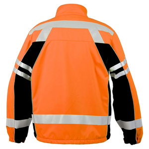 High Visibility Safety <b>Jacket</b> Class 3 Waterproof Hooded Reflective Workwear Yellow with <b>Silver</b> Stripes - Product Image 6