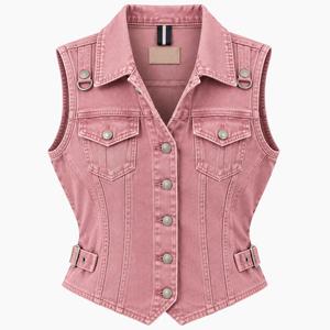 Proveedor mayorista de chalecos vaqueros de moda, fabricación personalizada de chalecos vaqueros para mujeres para marcas estadounidenses. - Product Image 6