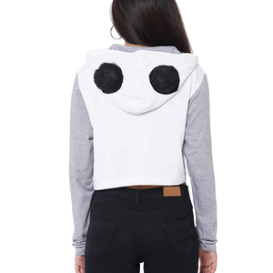 Sudadera Corta con Capucha para Mujer, Color Sólido, Manga Larga, Ligera, 100% Algodón, Forro Polar Transpirable y Ecológico - Product Image 2