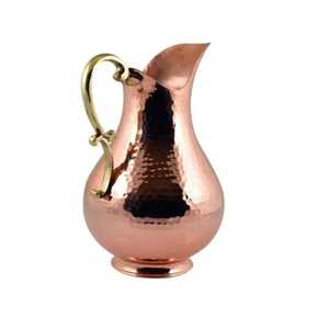 Tall Smooth Copper Water Pitcher Sleek Cylinder <b>Jug</b> Ayurvedic Drinkware for Hotel Restaurant Catering Tableware Beverage Server - Product Image 2