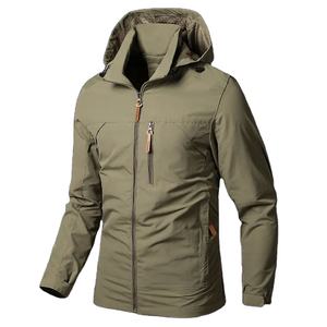 Vestes coupe-vent pour hommes en gros, nouveau style, col montant, faible MOQ, veste coupe-vent en toile 2026 - Product Image 1