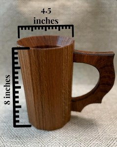Modern Handcrafted Wooden Beer <b>Mug</b> Geometric Natural Wood Tankard Premium Rustic Beer Coffee Tea Drinking <b>Mug</b> for Home Bar - Product Image 6