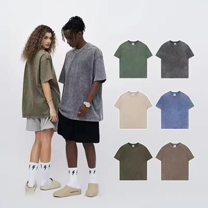 Wholesale 100% Cotton 230gsm Vintage Short-sleeved <b>T</b>-<b>shirts</b> Customizable logo Printed <b>T</b>-<b>shirt</b> Oversized Men's Acid Wash <b>T</b> <b>Shirt</b> - Product Image 3