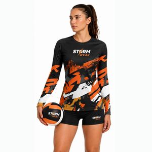 Camiseta de Voleibol de Manga Larga para Mujer Storm Wear, Estampado Gráfico Sublimado, Absorbe la Humedad, Ajustada, Uniforme Deportivo de Voleibol - Product Image 2