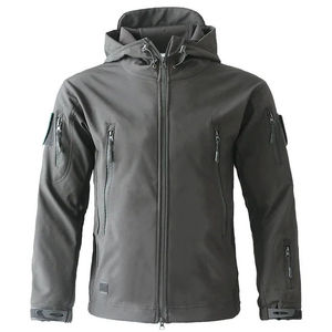 Men's Hooded <b>Motorcycle</b> <b>Jacket</b> Windproof Polyester Workwear Style Zipper Closure Solid Black Winter Wear - Product Image 3