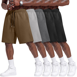 Shorts pour hommes en coton molletonné, décontractés, confortables, avec cordon de serrage, doux, pour la gym, le sport et le quotidien. - Product Image 1