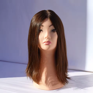 Perruque en cheveux humains brésiliens d'origine usine avec attache pré-collée, style noir 1b, pointes à cheveux coupés à la main - Product Image 2