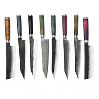 Couteau Kiritsuke professionnel de 9,5 pouces à lame forgée à la main, couteau de cuisine japonais avec manche en bois, couteaux de chef en acier Damas