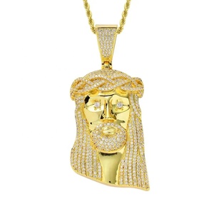 Collar con Colgante de Jesús Personalizado de Hip Hop, Chapado en Oro, con Diamantes de Moissanita y Plata de Ley 925, Joyería para Hombre - Product Image 2