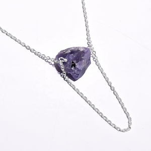 925 Sterling Silver Natural Sunstone Rough Gemstone <b>Necklace</b> Antique Silver Jewelry <b>Chains</b> Factory Supplier wholesaler - Product Image 2