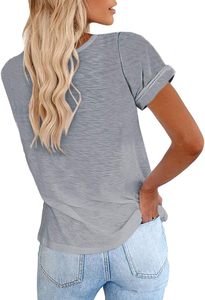 Camiseta de Algodón para Mujer, Moderna, Casual, Corte Regular, Manga Regular, Cuello Redondo, Estilo Urbano, Básica, Suave, Transpirable y Ecológica - Product Image 2