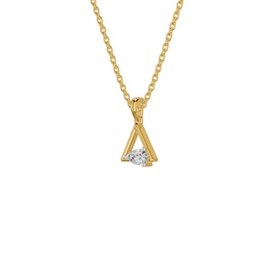 Collier pendentif triangle plaqué or en argent sterling avec chaîne à maillons taille poire pour femme, idéal pour cadeau ou soirée - Product Image 3