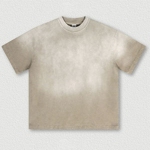 เสื้อยืดลำลองผู้ชายขายส่งราคาถูก คุณภาพสูง รับทำโลโก้ เสื้อยืดคอตตอนหนาน้ำหนักมาก ซักย้อมสีแบบแอซิดวอช สำหรับผู้ชาย - Product Image 1