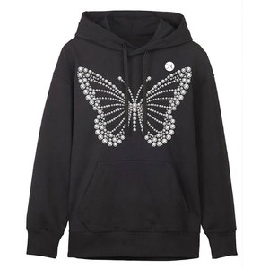 Magnifiques sweats à capuche en strass, design imprimé personnalisé, doux et confortables, en coton mélangé, pour hommes, vêtements décontractés - Product Image 1