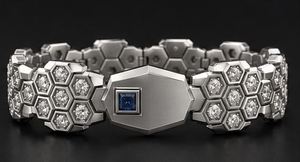 Orelia Luxe S925 Silver Honeycomb Zircon <b>Beaded</b> <b>Bracelet</b> for Women Rhodium Plated Claw Setting Minimalist Jewelry Gift - Product Image 6