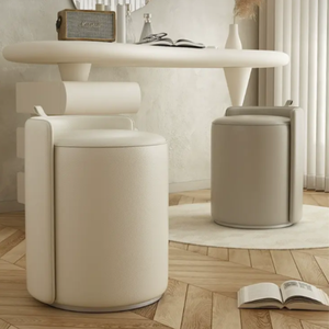 Morira Personnalisable Minimaliste Moderne Maquillage Vanité Tabouret Tissu Mousse Bois Accent Chaise pour Chambre Dressing - Product Image 5