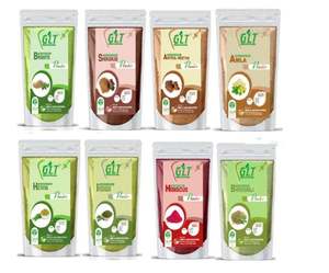 G.L.T. Polvo de Amla, Reetha, Shikakai, Hibisco, Bhringraj, Brahmi, Indigo y Henna para el Cuidado del Cabello - Paquete Combinado - Product Image 1