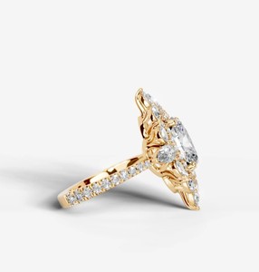 Anillo de Moissanita con Corte Ovalado, Plata de Ley 925, Oro Amarillo de 14k, Engaste de Garras, Certificado por Terceros, Elegante y Clásico para Compromiso - Product Image 2