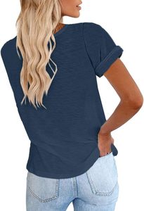Camiseta de Algodón para Mujer, Moderna, Casual, Corte Regular, Manga Regular, Cuello Redondo, Estilo Urbano, Básica, Suave, Transpirable y Ecológica - Product Image 2