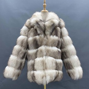 Manteau en fourrure de renard véritable de couleur dichromatique, col sur mesure de qualité supérieure, pour homme - Product Image 1